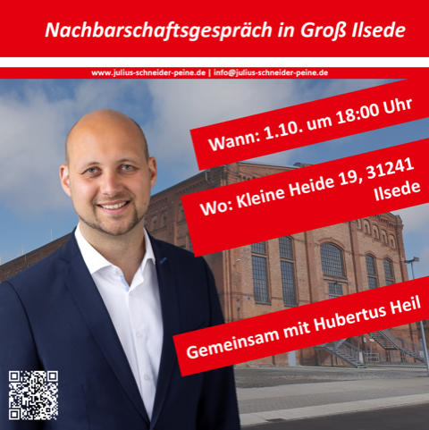 Veranstaltung in Ilsede: Julius Schneider und Hubertus Heil.